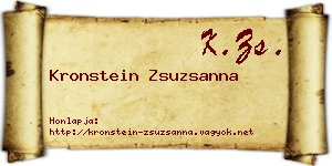 Kronstein Zsuzsanna névjegykártya